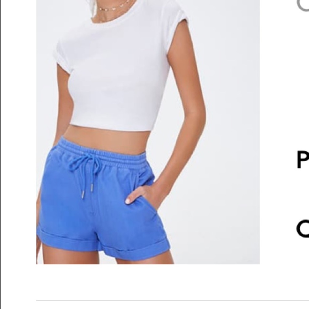 Cuffed drawstring shorts